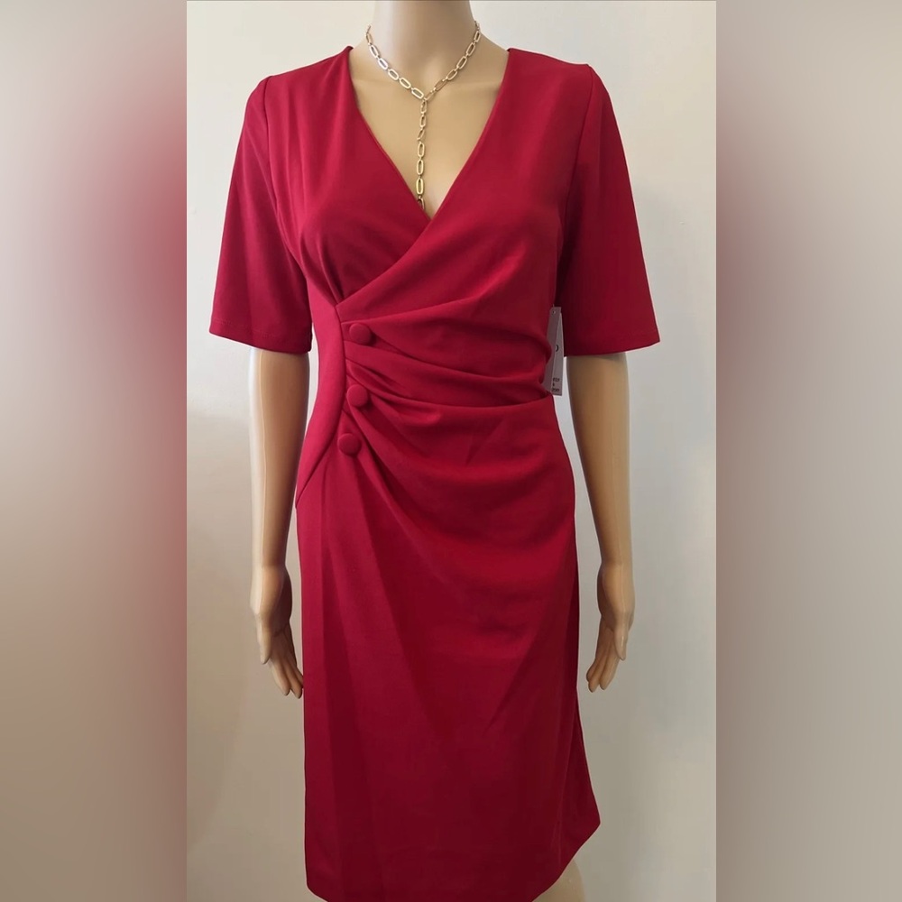 Red Shelby and Palmer Dress With Buttons Formal Wear Sz 14 Classic